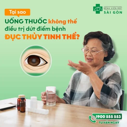 Uống thuốc không thể điều trị dứt điểm Đục thủy tinh thể?
